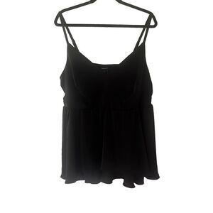 NWT Torrid Black Silky Peplum Camisole Adjustable Straps Women’s 2X 18-20